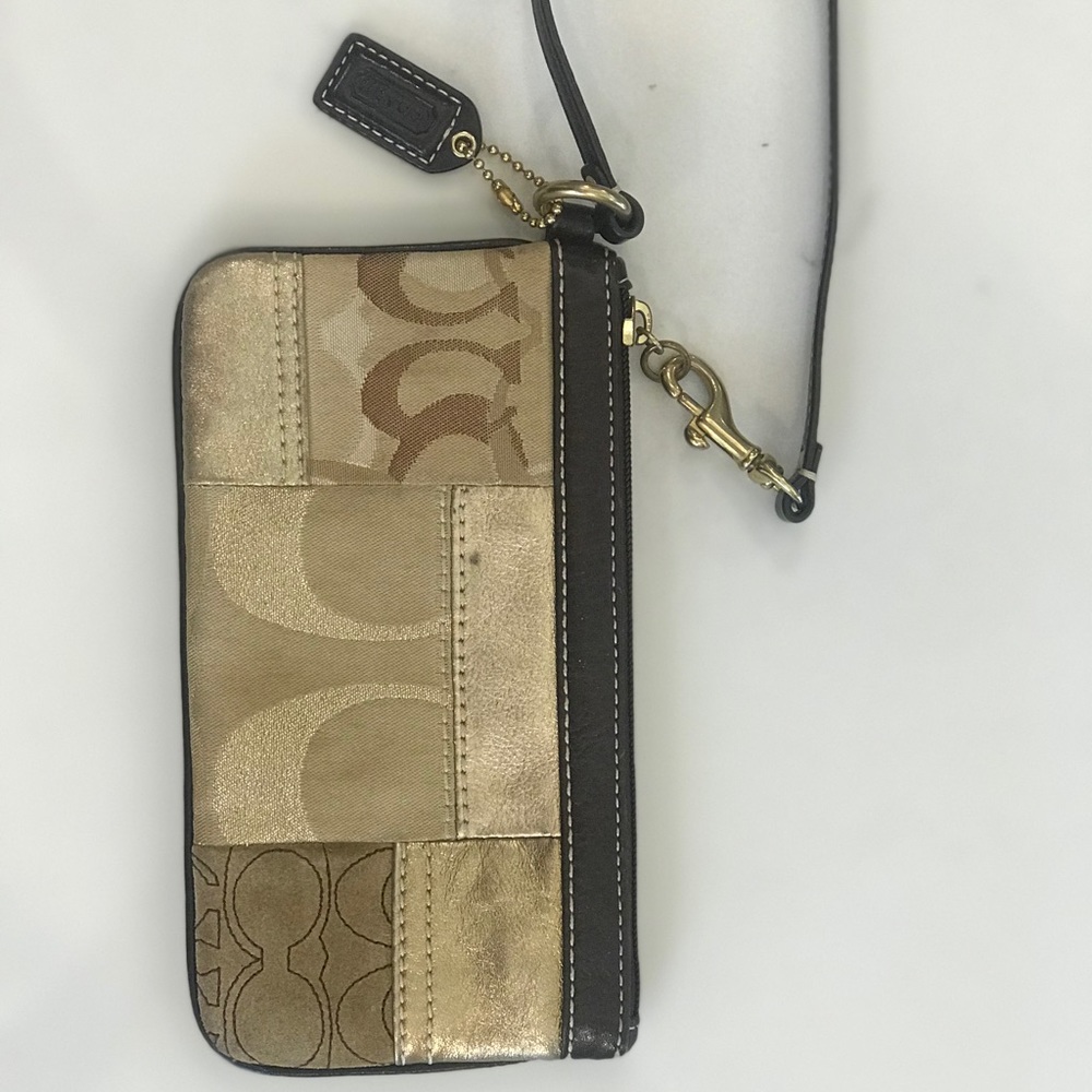 Coach Leather Patchwork Wristlet